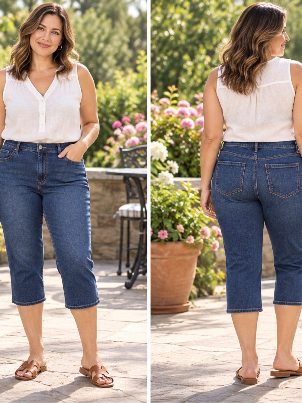 Reitmans Dark Blue Cropped High-Rise Jeans